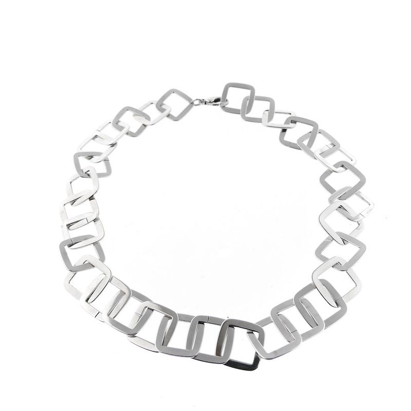 Image 6 of Silver fantasy link necklace; Carré | 47 cm