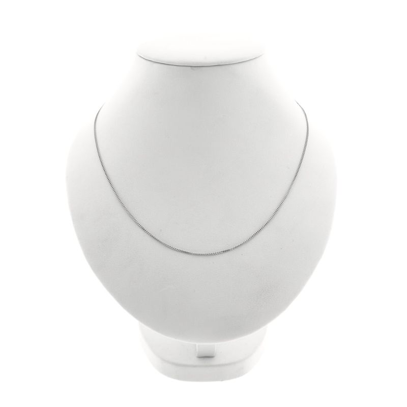 Image 3 of White gold thin gourmet link necklace