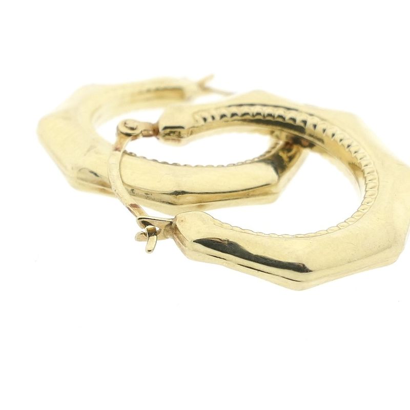 Image 6 of Gold lapidary earrings | Ø 20 mm