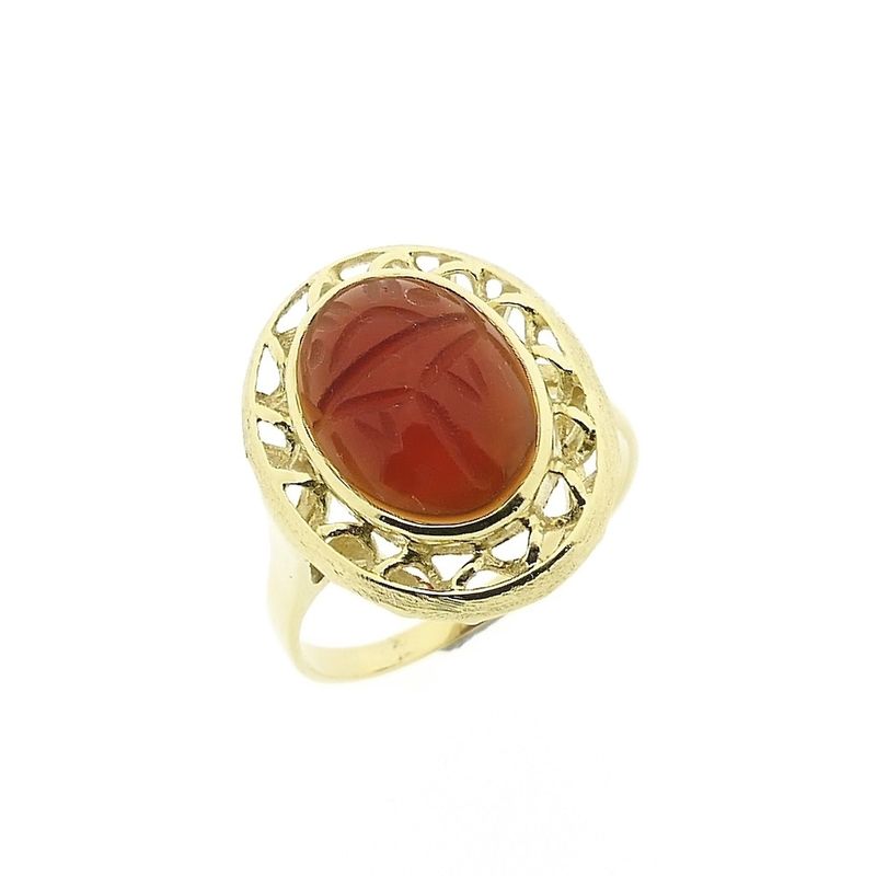 Image 1 of Gold ring with engraved carnelian