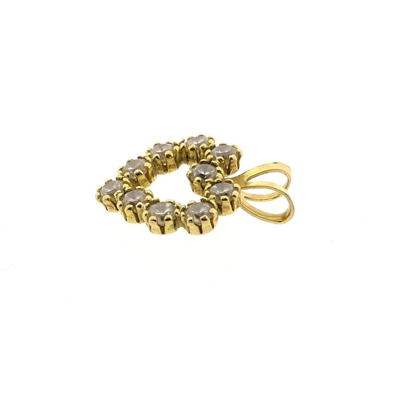 Image 8 of Gold heart pendant with zirconia