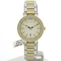 Movado Vizio Ref. 0607638; Two-tone ladies watch with 0.25ct. diamonds