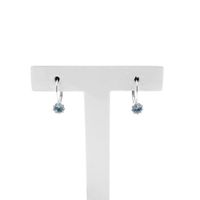 White gold earrings with aquamarine and diamond | 0.09 ct.