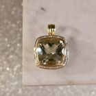 Image 2 of Vintage gold pendant with prasiolite and diamonds; 0.08 ct.