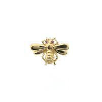 Gold brooch of a bee with ruby