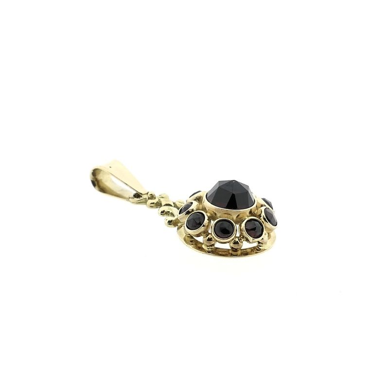 Image 7 of Vintage gold entourage pendant with garnet