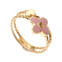 18 carat gold ring with enamel flower