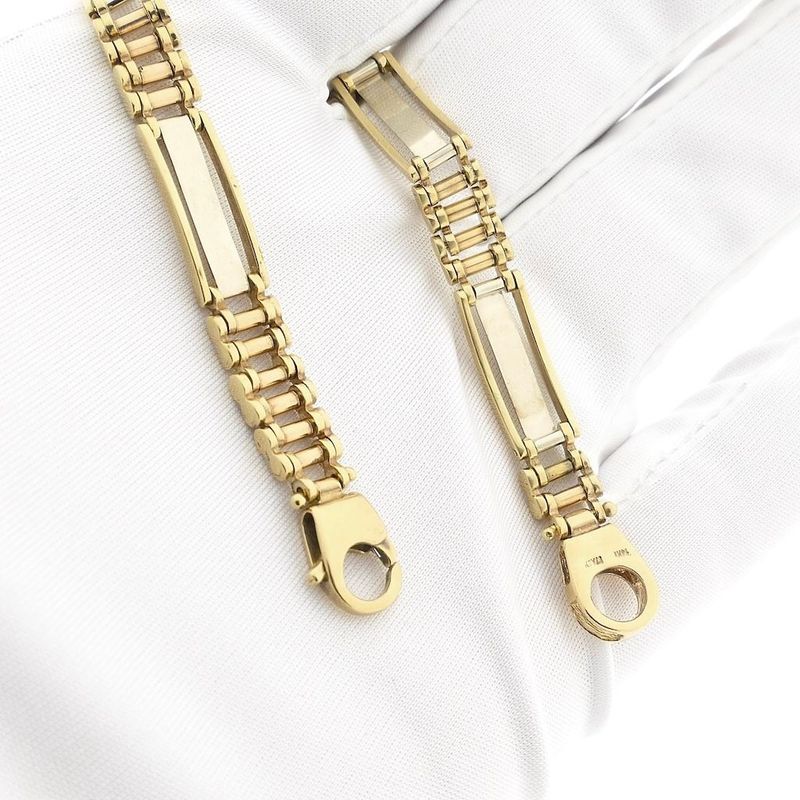 Image 9 of Two-tone gold fantasy link bracelet