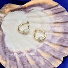 Image 6 of Gold stud earrings with zirconia beads; Ø 20.0 mm