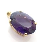 Image 10 of 18 carat gold pendant with large amethyst.