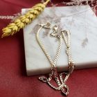 Image 7 of Gold flat gourmet link chain | 46 cm