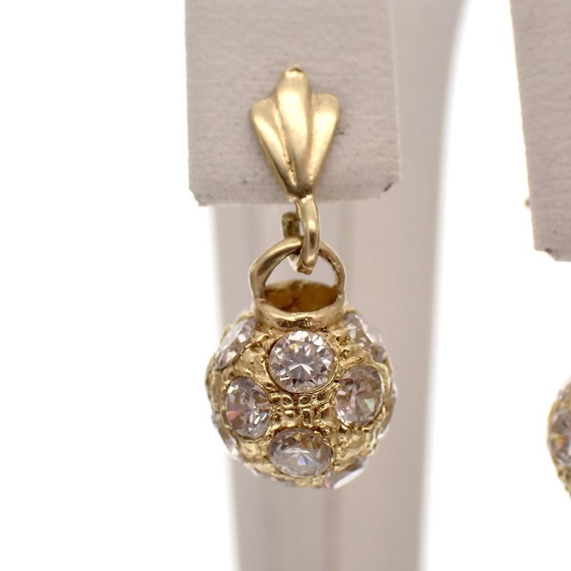Image 2 of Gold ball earrings with zirconia