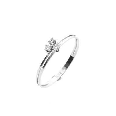 Image 1 of White gold ring with diamonds; 0.075 ct.
