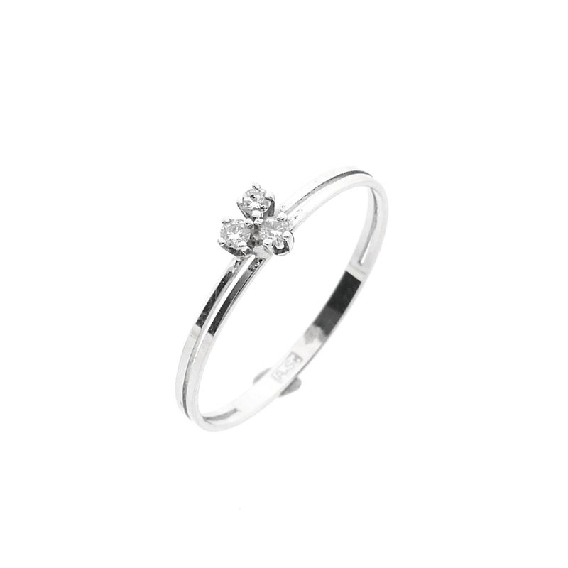Image 1 of White gold ring with diamonds; 0.075 ct.