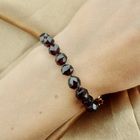 Image 4 of Antique garnet bead bracelet with gold decorative clasp