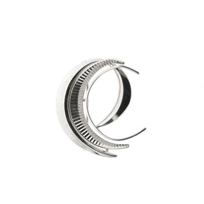 Image 1 of Silver Crescent Moon-Shaped Brooch