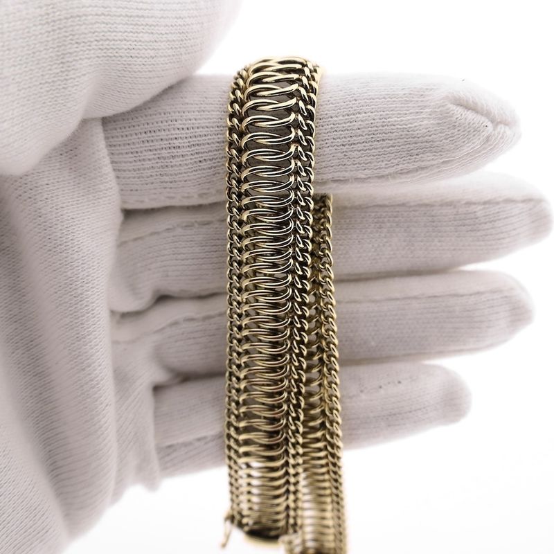 Image 6 of Gold wide link bracelet