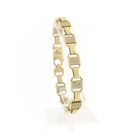 Image 1 of Gold link bracelet with zirconia; 22 cm