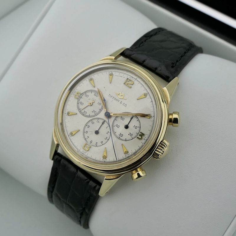 Image 9 of Movado 'Tiffany & Co' M95 Chronograph 49058; Vintage 14k gold men's watch