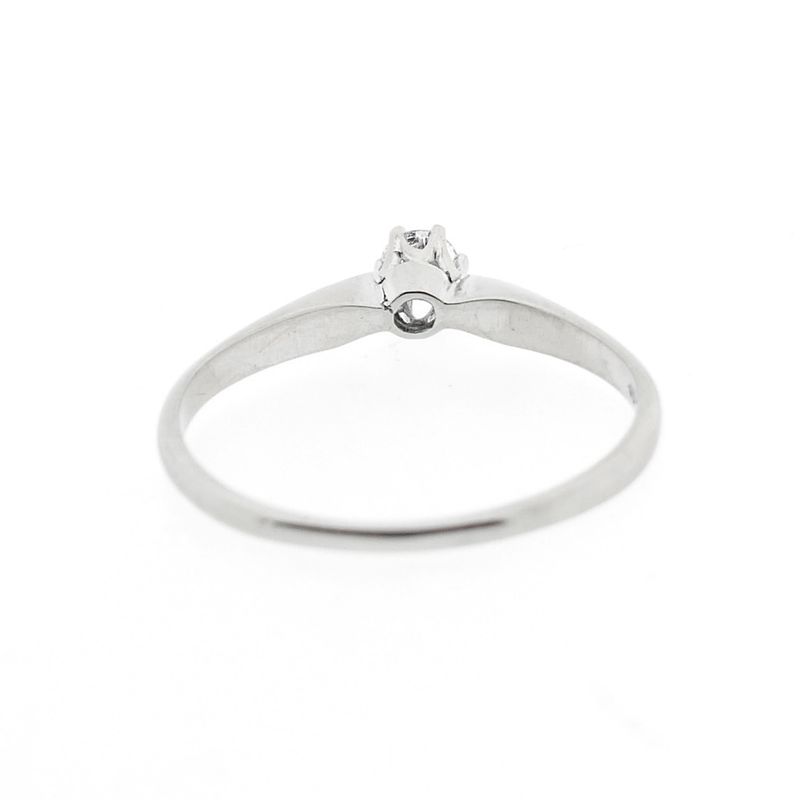 Image 4 of White gold solitaire ring with diamond | 0.16 ct.