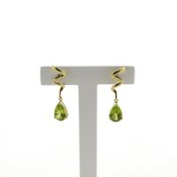 Gold stud earrings with peridot