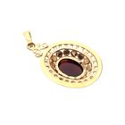 Image 4 of Vintage gold entourage pendant; Garnet stone