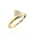 Image 1 of Two-tone gold solitaire ring with 0.015 ct diamond.