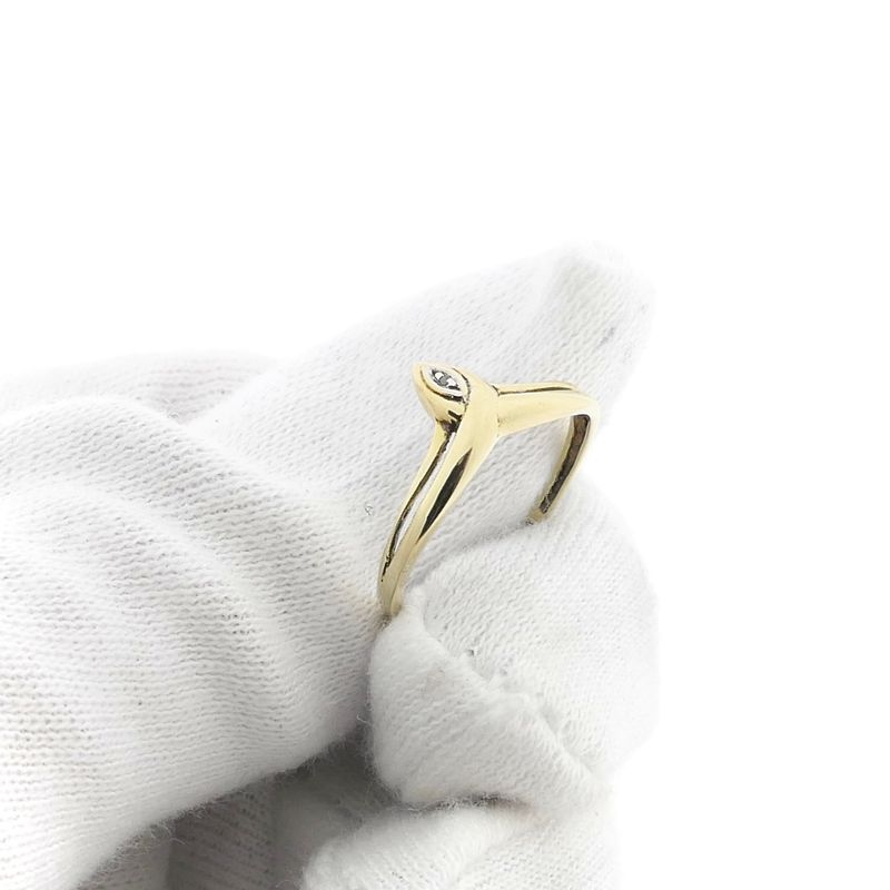 Image 9 of Golden Decorative Ring with Diamond; 0.005 ct.