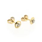 Image 4 of Gold stud earrings with diamond | 0.05 ct.