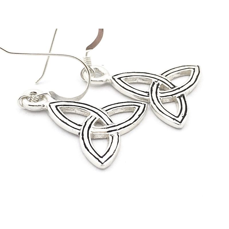 Image 3 of Silver Celtic earrings with triquetra symbol