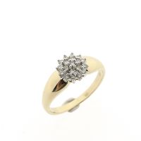 Gold subtle entourage ring | Diamond 0.19 ct.