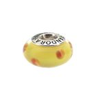 Image 3 of Pandora charm; Silver; Yellow/Orange Polka Dots