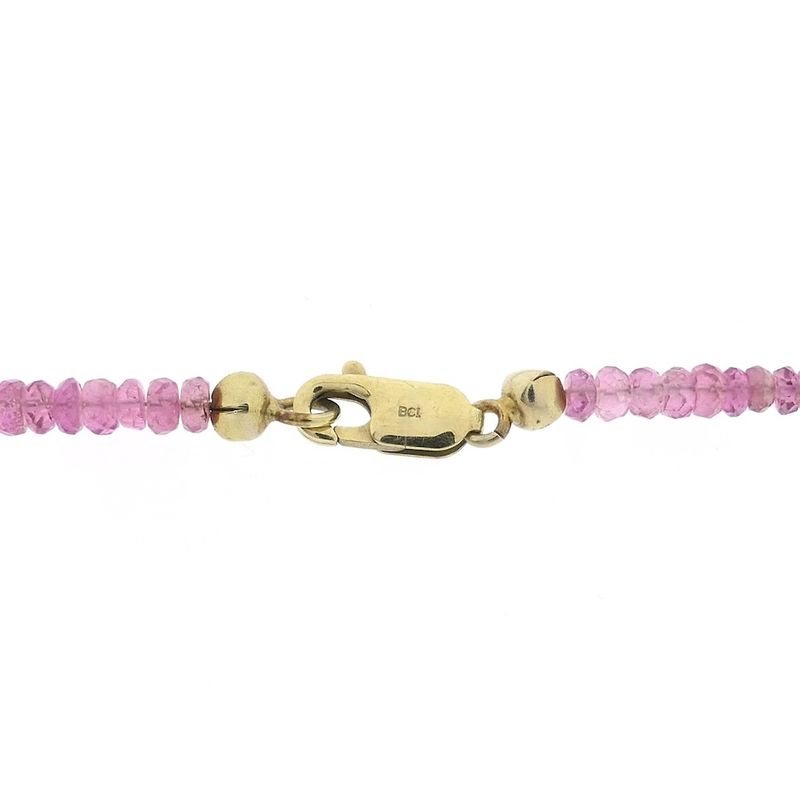 Image 4 of 9K Pink Tourmaline Bead Necklace | 45cm