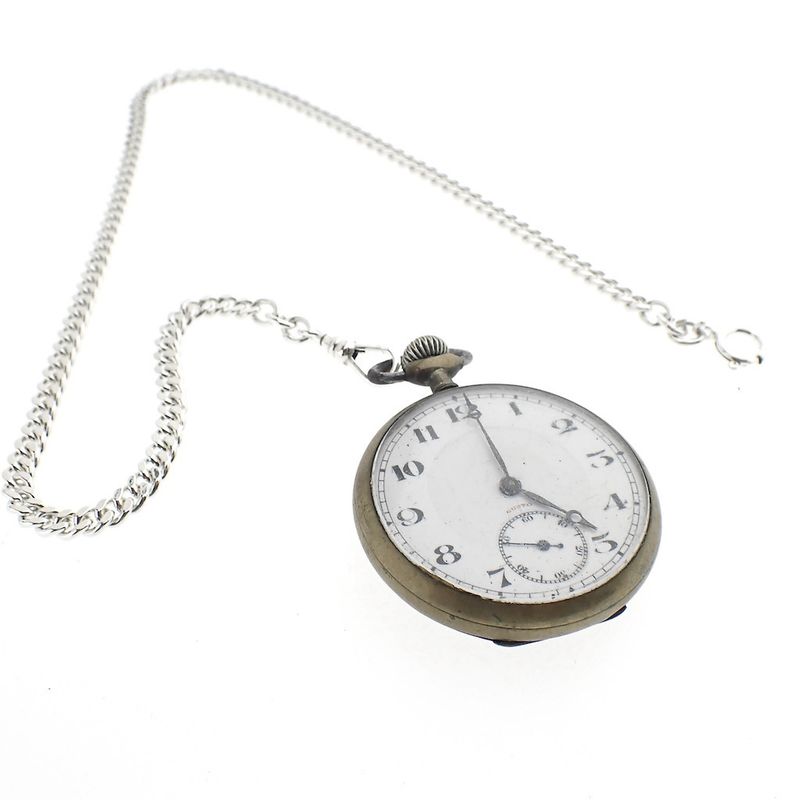 Image 2 of Long silver watch chain; Chatelaine (for a pocket watch) | 43.5 cm