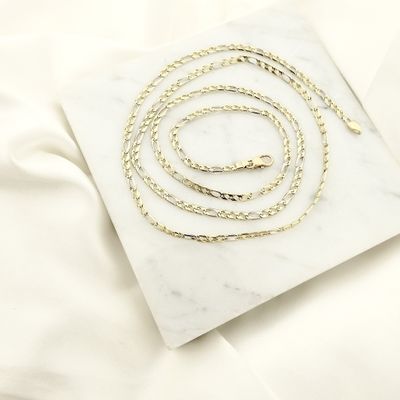 Image 2 of Two-tone gold Figaro link chain | 66 cm