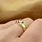 Image 2 of Gold solitaire ring with zirconia