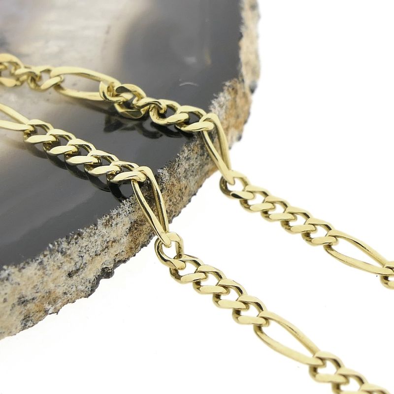 Image 7 of Gold Figaro link bracelet for children | 14 cm