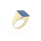 Image 1 of Gold signet ring with blue layered stone