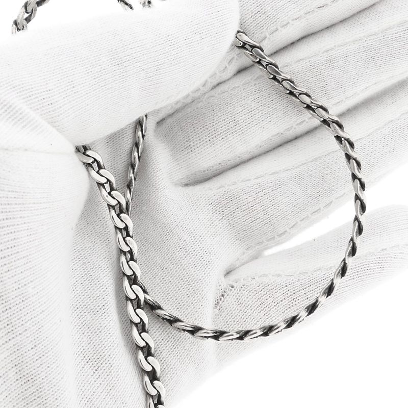 Image 8 of Silver Flat Gourmet Link Necklace