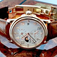 Blancpain Leman Dual Time; 18k rose gold men's watch