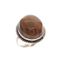 Silver ring with tiger's eye