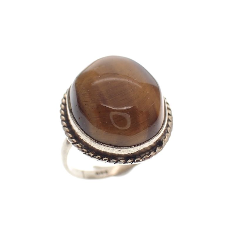 Image 1 of Silver ring with tiger's eye