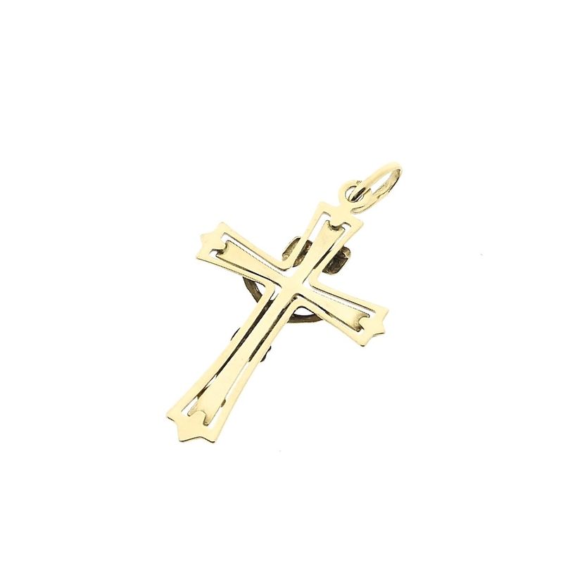 Image 6 of Gold pendant of a cross with corpus | INRI
