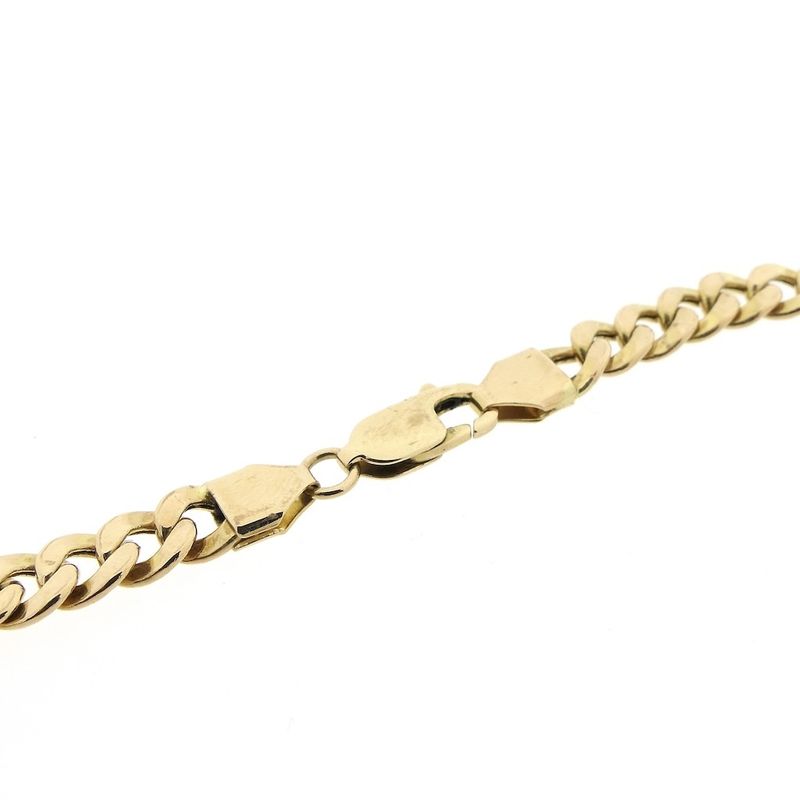Image 7 of Two-tone gold gourmet link necklace with diamond; 0.03 ct.