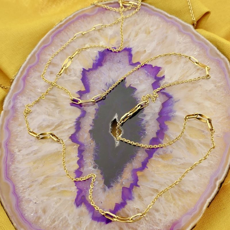 Image 9 of Gold anchor link necklace