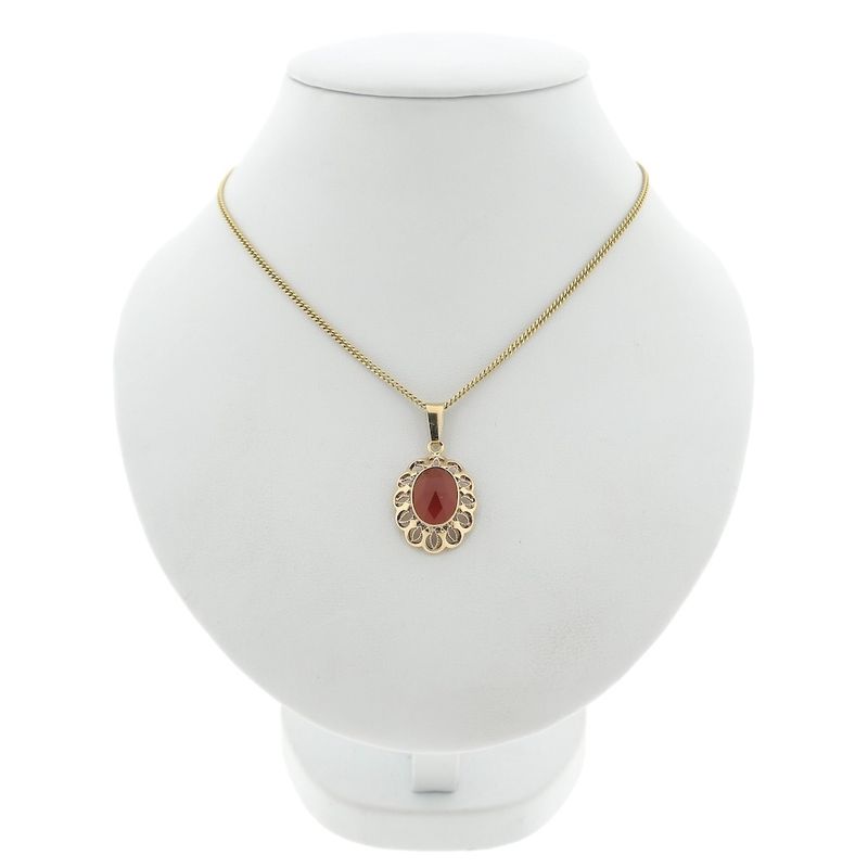 Image 9 of Vintage gold pendant with carnelian