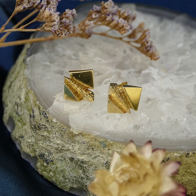 Image 2 of Gold stud earrings | Riitta Hakala