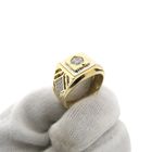 Image 7 of Two-tone gold men's ring with zirconia | Art Deco