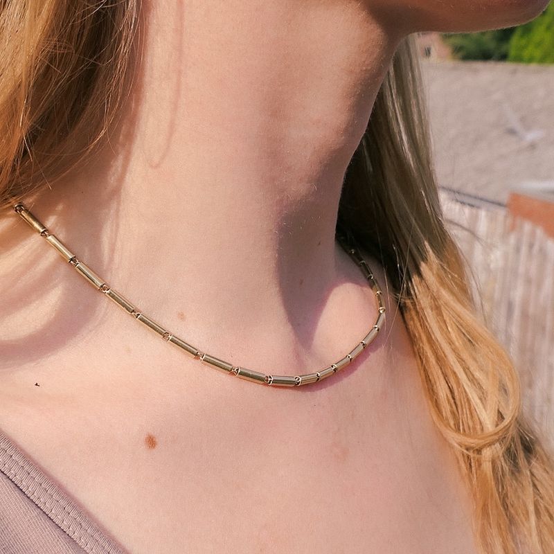 Image 8 of Gold bamboo link chain