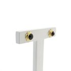 Image 3 of Vintage gold stud earrings with garnet